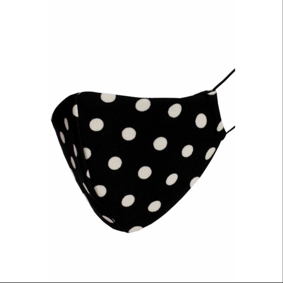 5🌟 SELLER Black Polka Dot Face Mask - Picture 3 of 6